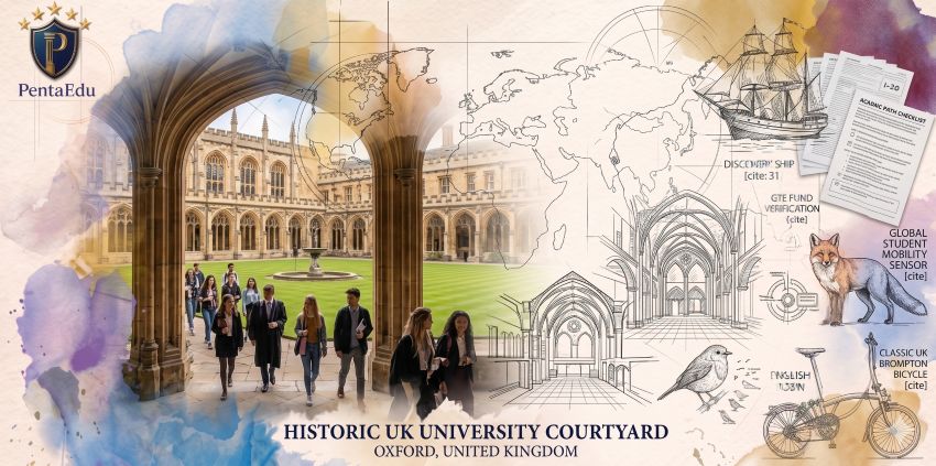 London Historic University Courtyard - Oxford - PentaEdu