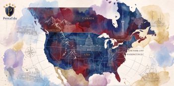 Map USA Canada - PentaEdu